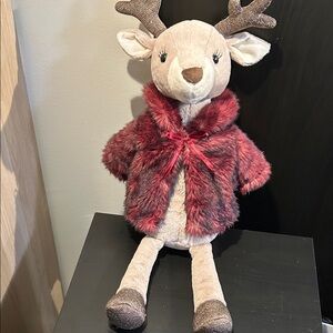Jellycat Reindeer with Red and Brown Coat (Rare/retired)